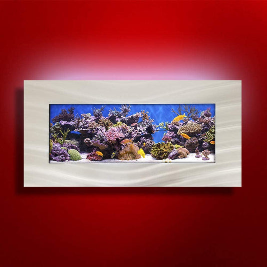 Aa-Skyline-Bsilver 2.0 Wall Mounted Aquarium, Brushed Silver - BIG FRENCHIES