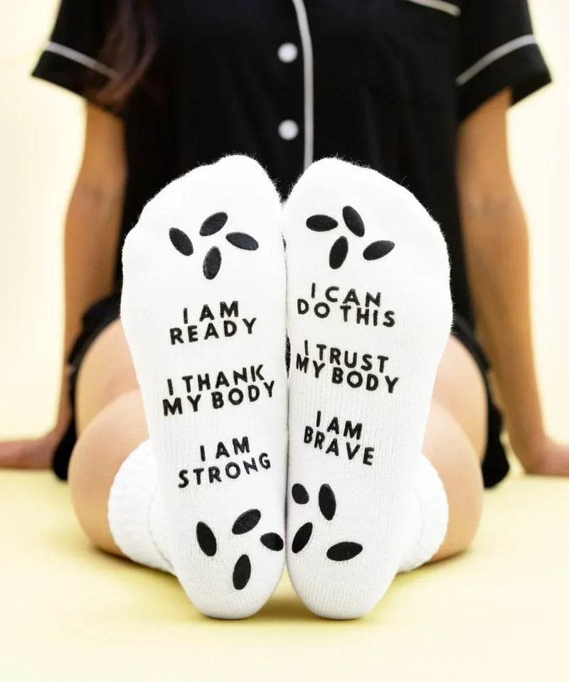 Birthing Affirmation Hospital Socks - BIG FRENCHIES