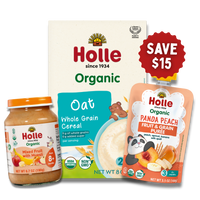 Fruit & Grain Variety Bundle: Panda Peach, Mixed Fruit w/ Muesli Jars, Oat Cereal