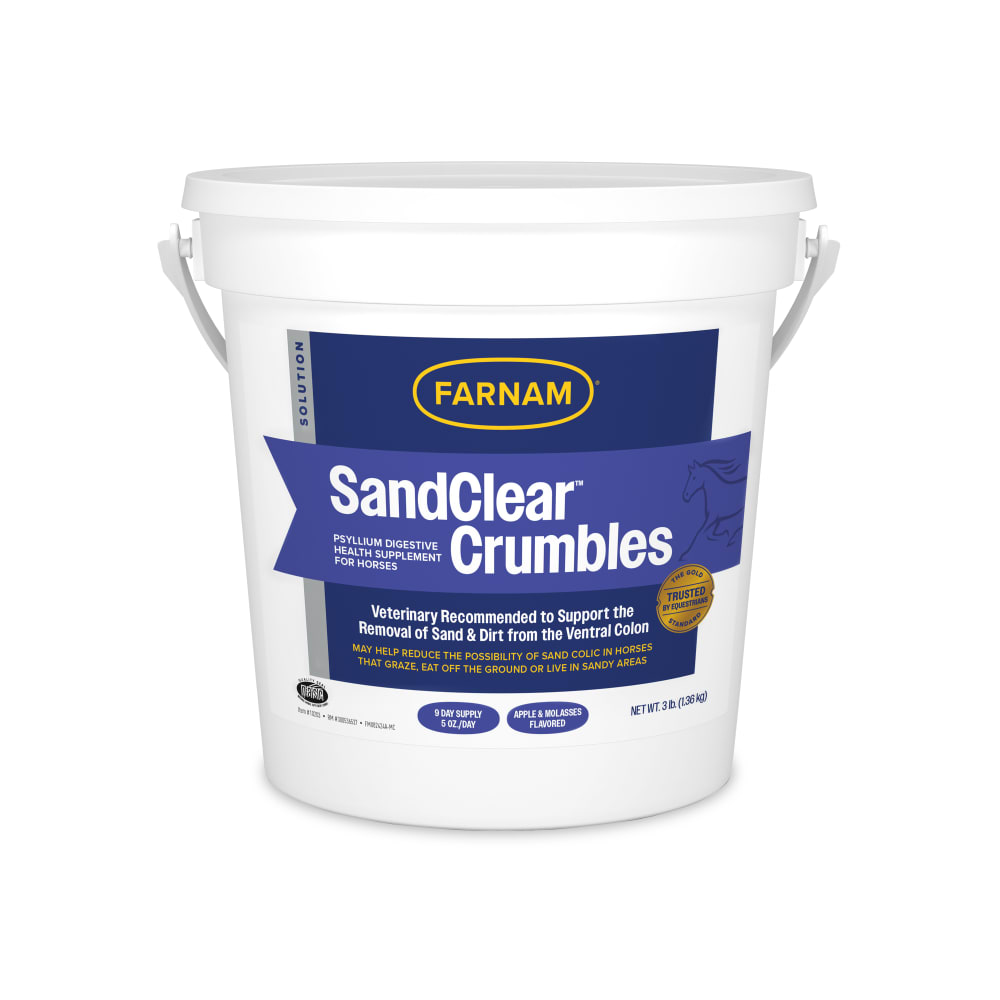 Farnam SandClear Psyllium Crumbles for Horses Digestive Support Sand Colic Risk 3lbs.