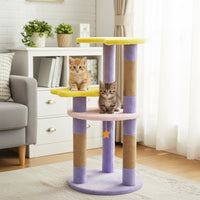 29 Inches Cute Modern Cat Tree with Star and Moon Shaped Platforms