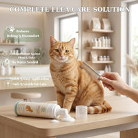 Cat Grooming Kit with Waterless Shampoo, Itch Spray & Scratcher