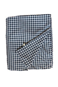 Navy Gingham Crib Quilted Blanket