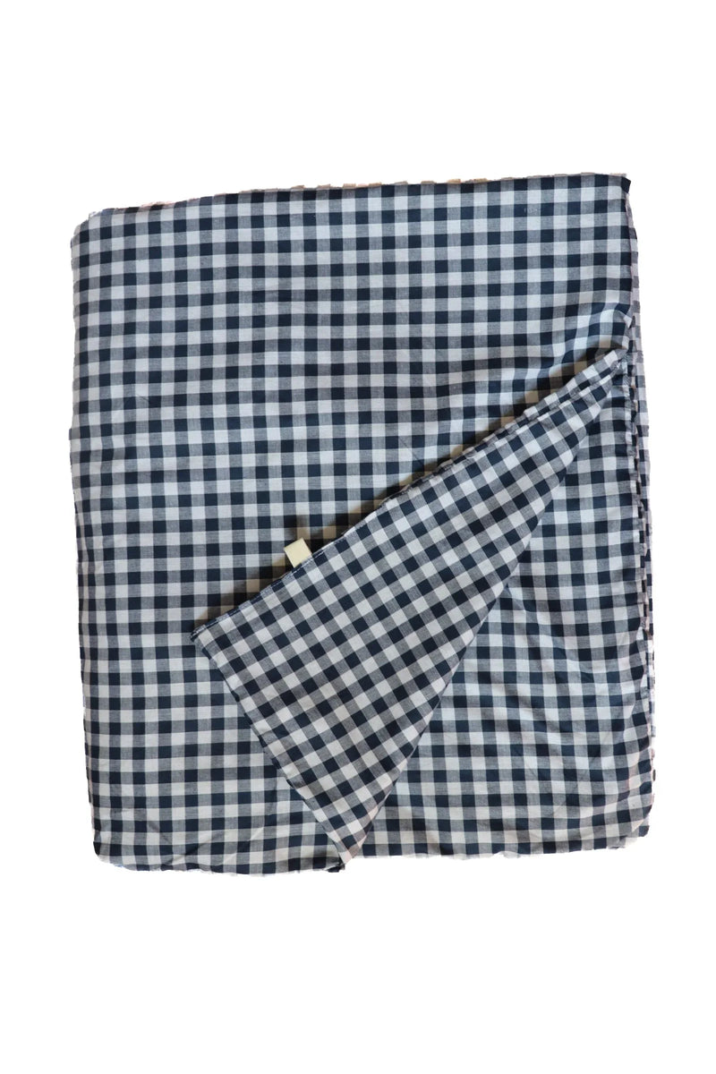 Navy Gingham Crib Quilted Blanket - BIG FRENCHIES
