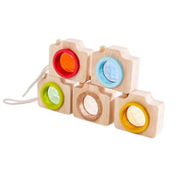 5 Pcs Mini Gemmed Wooden Camera Kaleidoscope - BIG FRENCHIES
