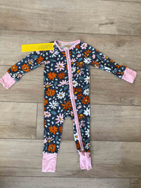 Navy wildflower bamboo zippy - BIG FRENCHIES