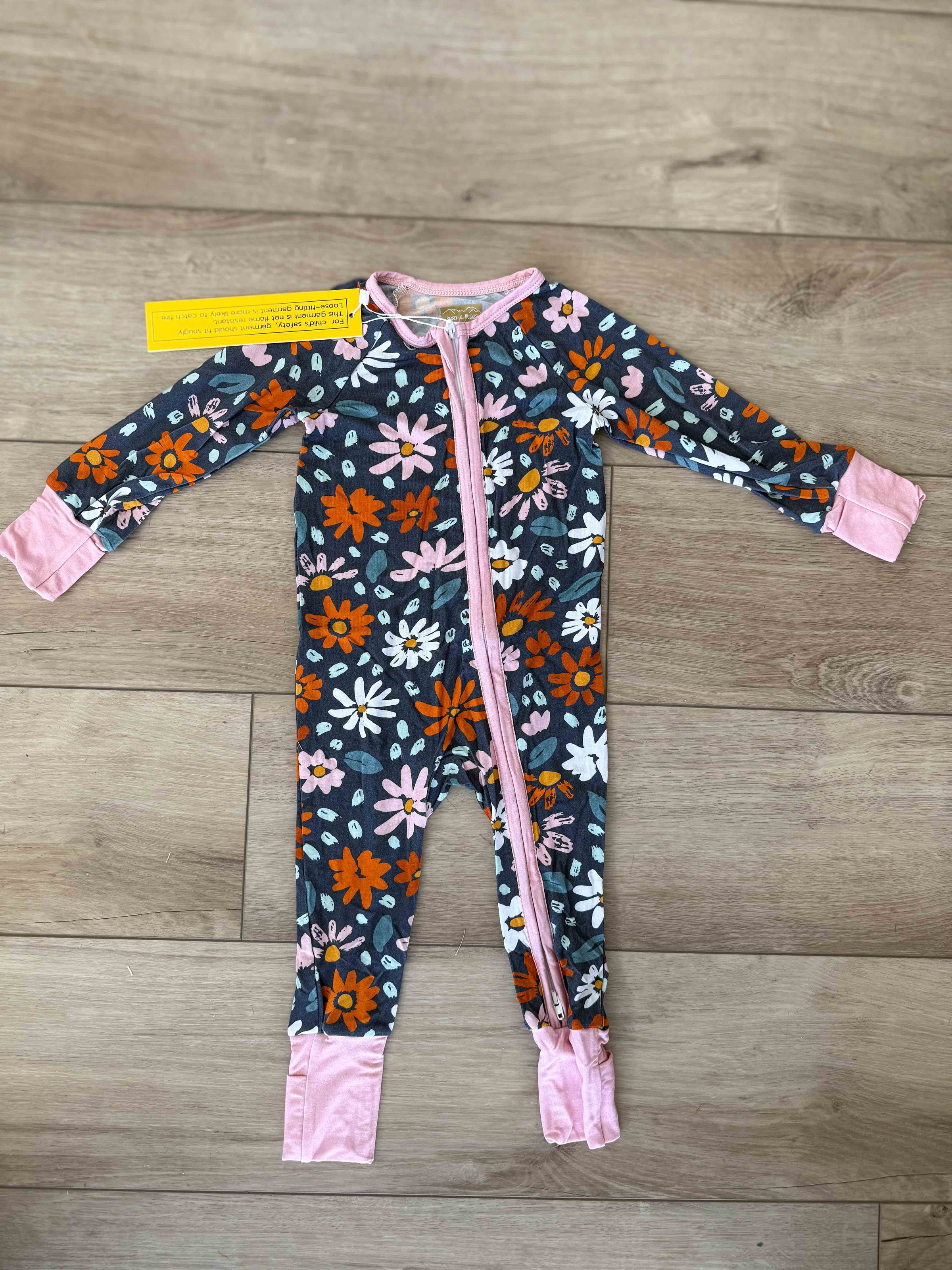 Navy wildflower bamboo zippy - BIG FRENCHIES