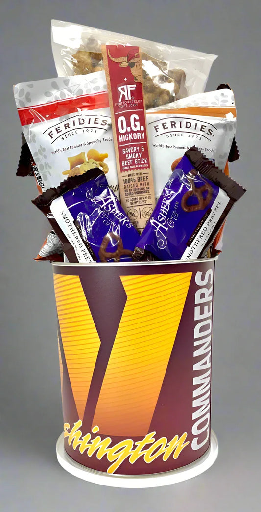 JGB Sports - Washington Commanders Gift Tin Basket - Made In America - BIG FRENCHIES