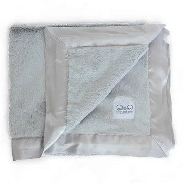 Luxury Satin Border Blanket - Silver - BIG FRENCHIES