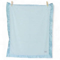 Luxury Satin Border Blanket - Blue - BIG FRENCHIES