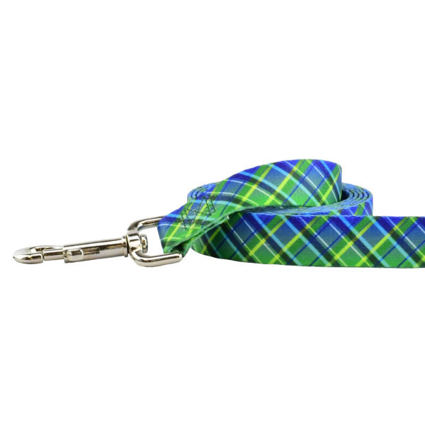 Electric Glow Green Plaid Dog Leash – EarthStyle-Pet Collars & Leashes-BIG FRENCHIES-2 Hounds Design