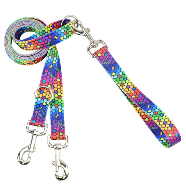 ROY G BIV Double Connection Leash – EarthStyle-Pet Collars & Leashes-BIG FRENCHIES-2 Hounds Design