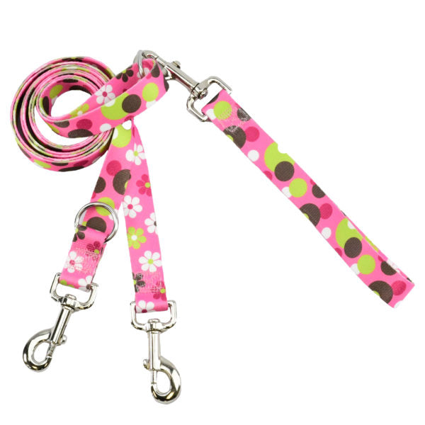 Daisy Dot Double Connection Leash – EarthStyle-Pet Collars & Leashes-BIG FRENCHIES-2 Hounds Design