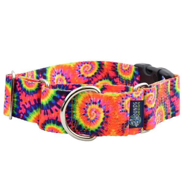 Classic Tie-Dye Buckle Martingale Dog Collar – EarthStyle-Pet Collars & Leashes-BIG FRENCHIES-2 Hounds Design