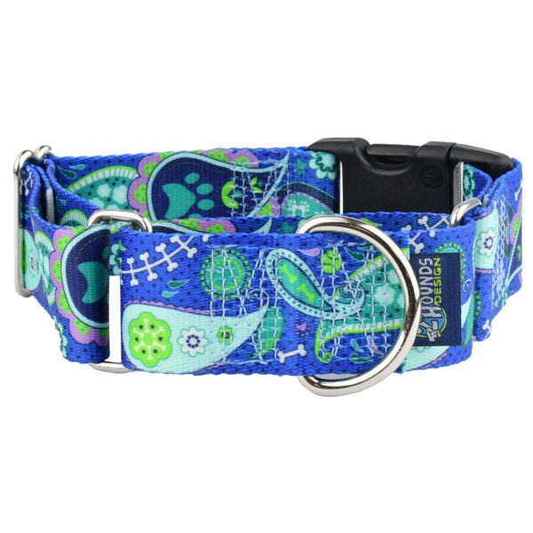Paw Paisley Buckle Martingale Dog Collar – EarthStyle-Pet Collars & Leashes-BIG FRENCHIES-2 Hounds Design