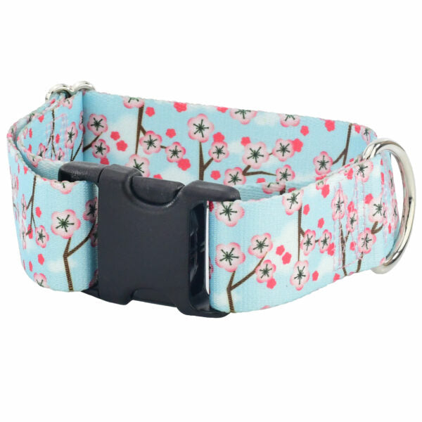 Cherry Blossoms Dog Collar – EarthStyle-Pet Collars & Leashes-BIG FRENCHIES-2 Hounds Design