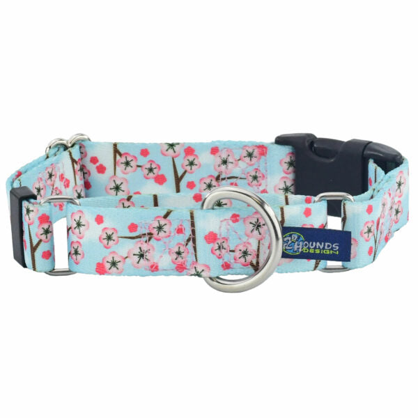 Cherry Blossoms Buckle Martingale Dog Collar – EarthStyle-Pet Collars & Leashes-BIG FRENCHIES-2 Hounds Design