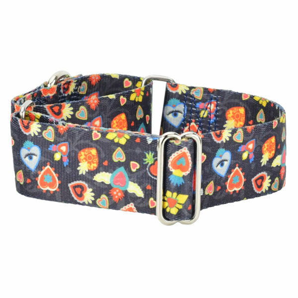 Gothic Hearts Martingale Dog Collar – EarthStyle-Pet Collars & Leashes-BIG FRENCHIES-2 Hounds Design