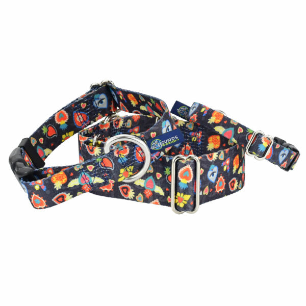 Gothic Hearts Martingale Dog Collar – EarthStyle-Pet Collars & Leashes-BIG FRENCHIES-2 Hounds Design