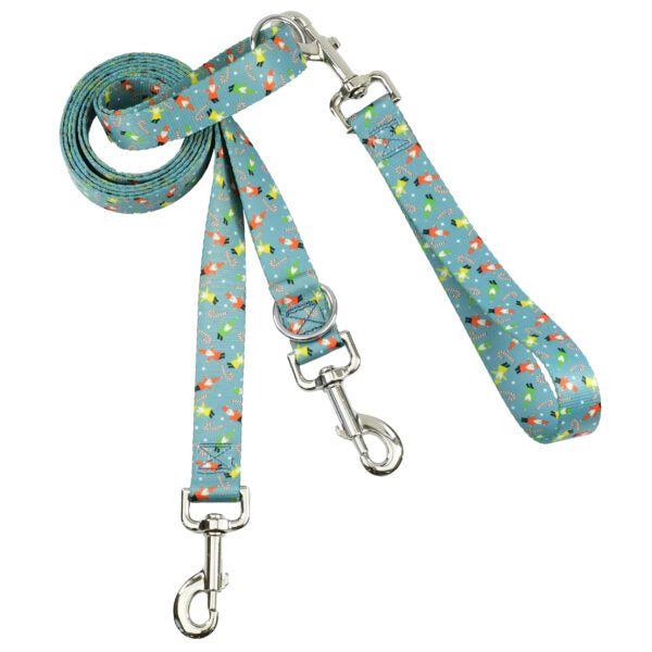 Jolly Gnomes Double Connection Leash – EarthStyle-Pet Collars & Leashes-BIG FRENCHIES-2 Hounds Design