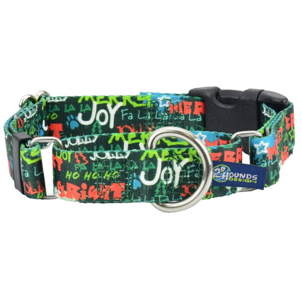 Holiday Graffiti Buckle Martingale Dog Collar – EarthStyle-Pet Collars & Leashes-BIG FRENCHIES-2 Hounds Design