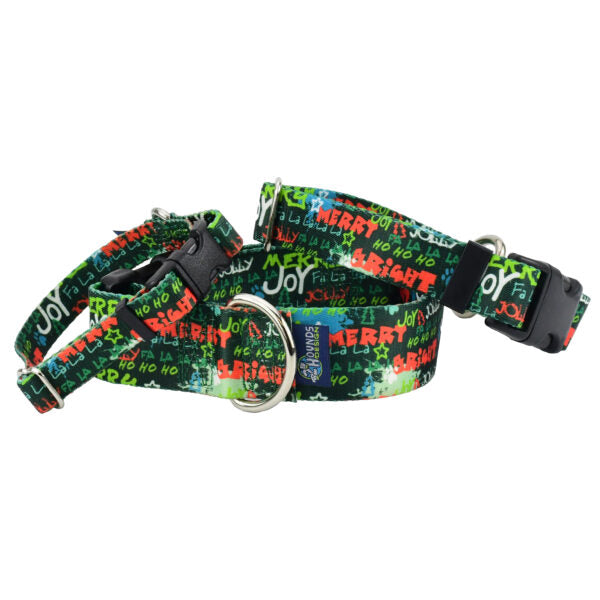 Holiday Graffiti Buckle Martingale Dog Collar – EarthStyle-Pet Collars & Leashes-BIG FRENCHIES-2 Hounds Design