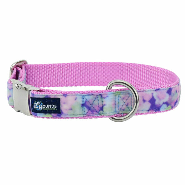 Hydrangea Velvet Essential Dog Collar-Pet Collars & Leashes-BIG FRENCHIES-2 Hounds Design