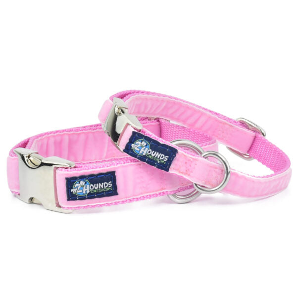Light Pink Velvet Essential Martingale Dog Collar-Pet Collars & Leashes-BIG FRENCHIES-2 Hounds Design