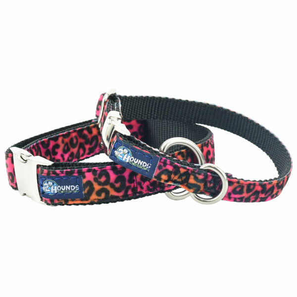 Wild Kitty Pink Velvet Essential Dog Collar-Pet Collars & Leashes-BIG FRENCHIES-2 Hounds Design