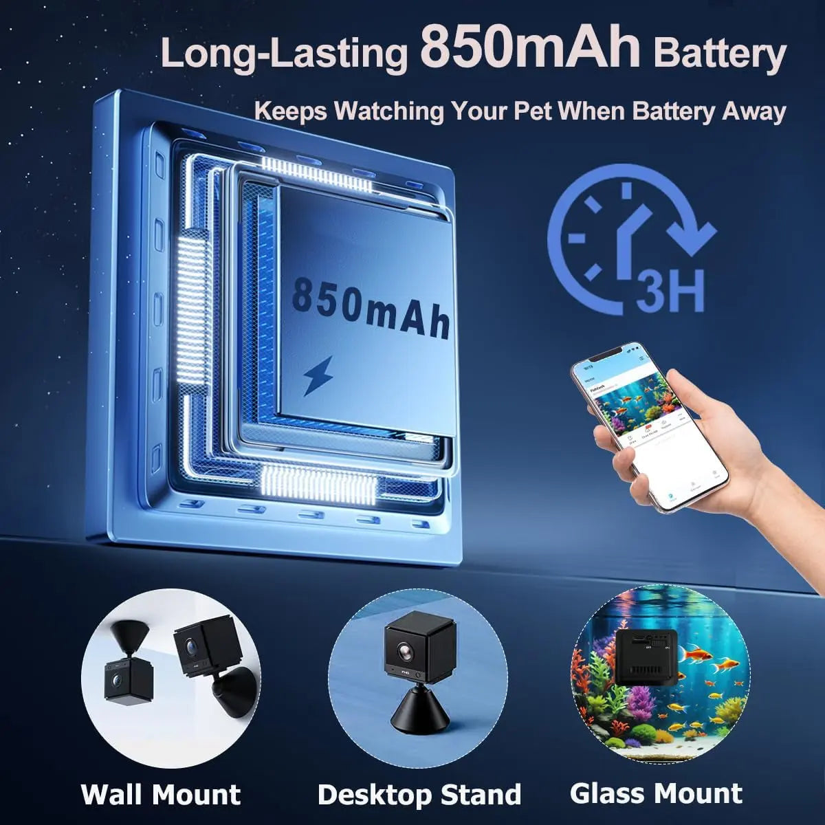 2K HD Aquarium & Terrarium Camera w/ Night Vision, Audio & 32GB Card - BIG FRENCHIES