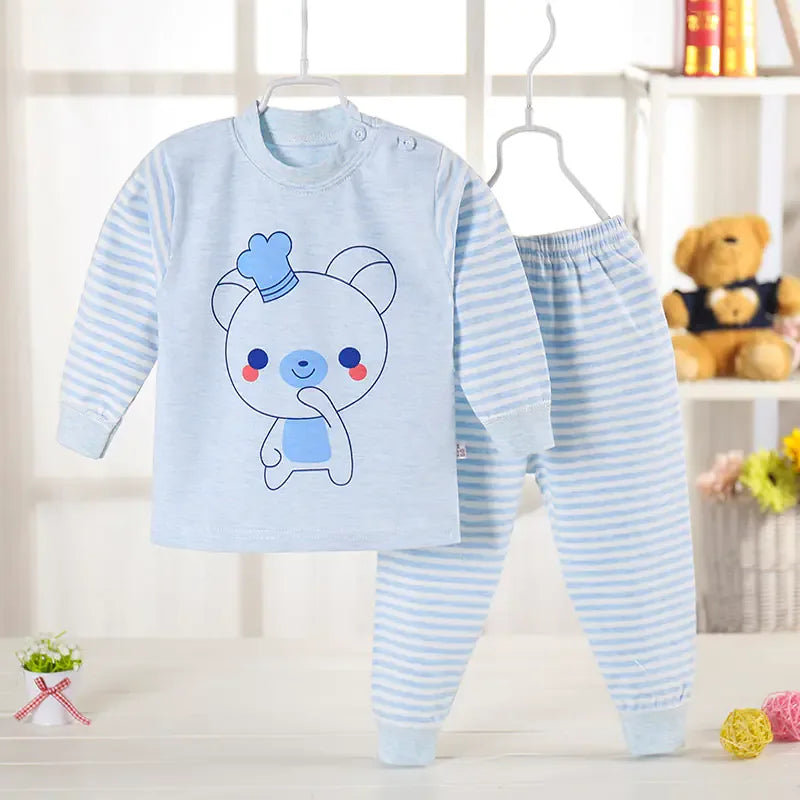 Children's Cotton Pajama Set for Fall and Winter - # BAAA81810029 - BIG FRENCHIES