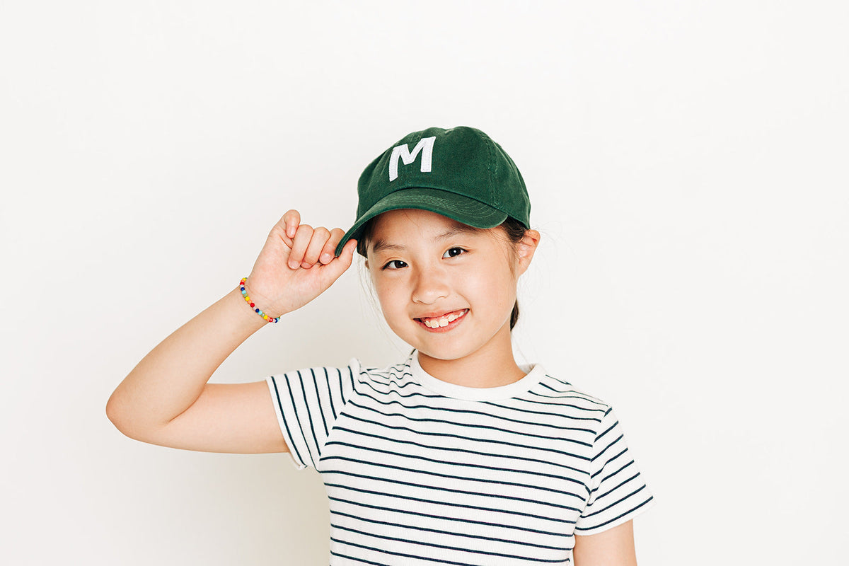 Hunter Green Letter Baseball Hat - BIG FRENCHIES