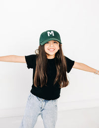 Hunter Green Letter Baseball Hat - BIG FRENCHIES
