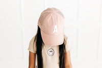 Dusty Rose Letter Athletic Hat - BIG FRENCHIES