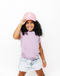 Dusty Rose Letter Baseball Hat - BIG FRENCHIES