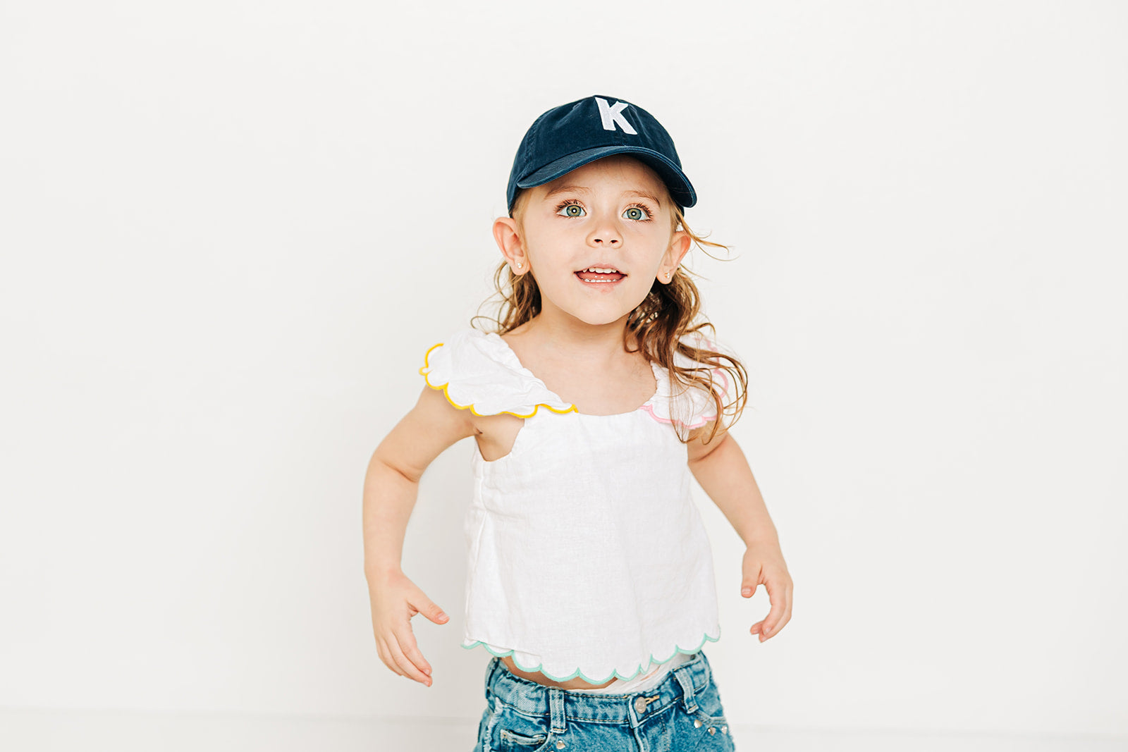 Navy Blue Letter Baseball Hat - BIG FRENCHIES