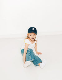 Navy Blue Letter Baseball Hat - BIG FRENCHIES
