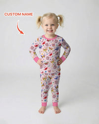 Custom Name God says I am Butterfly Bamboo Two Piece Long Sleeve Pajama Set