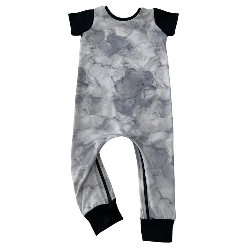 Grey Tie Dye Zip Romper - BIG FRENCHIES