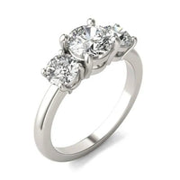 3 CTW AGI Certified Lab Grown Diamond (G-VS) Three Stone Engagement Ring in of 14K Gold