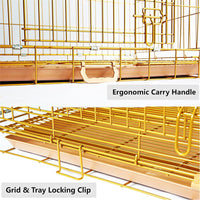 24-42" Collapsible Copper Gold Dog Crate GLD24-42