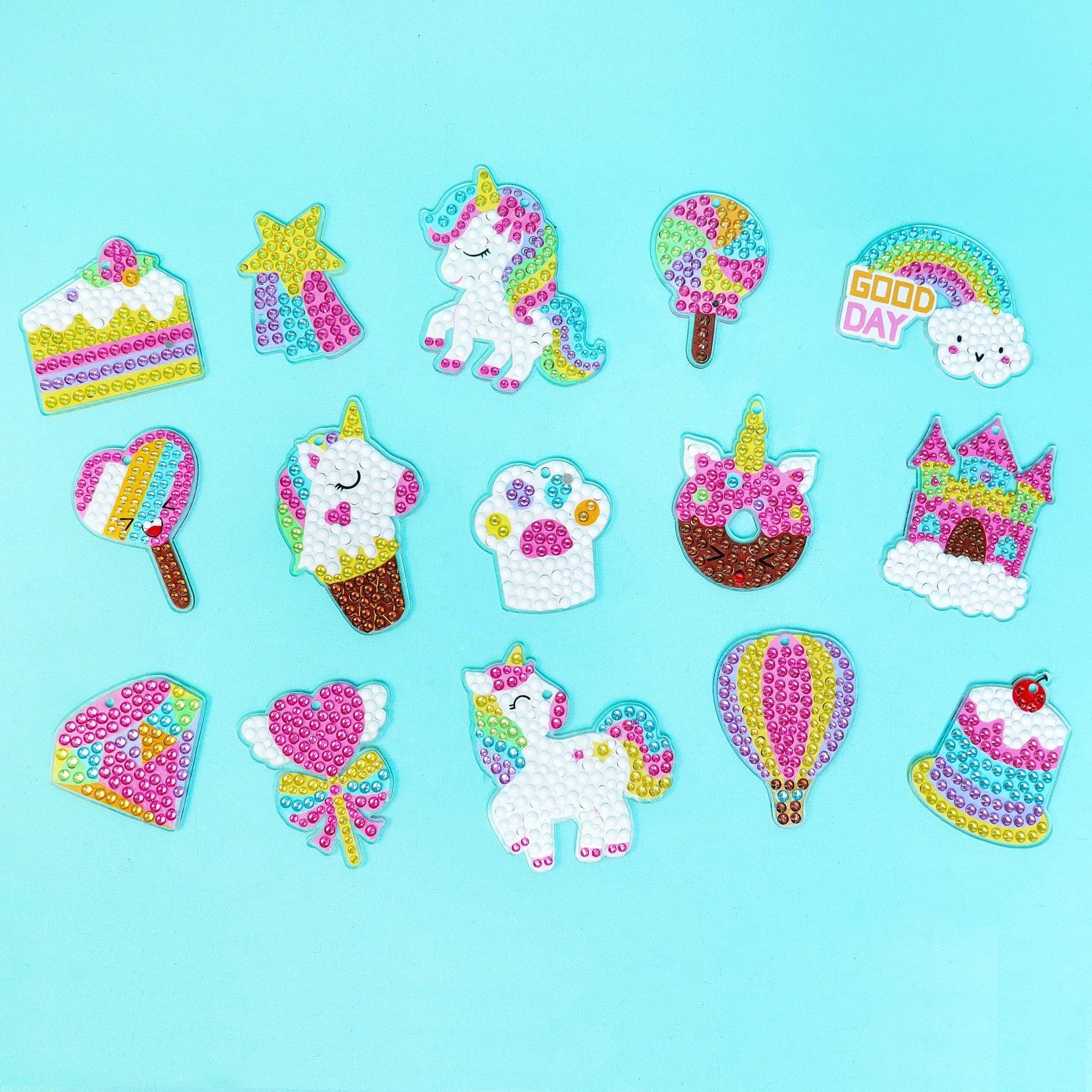 Adorable Keychains Diamond Art Kit – Unicorn (Set of 15) - BIG FRENCHIES
