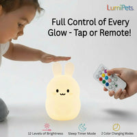 LumiPets® Baxter the Bunny- Children's Touch Night Light - BIG FRENCHIES