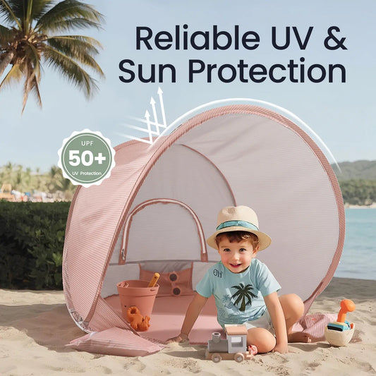 Tiny Land® One-Stop Beach Toy & Tent Set – Blush Pink