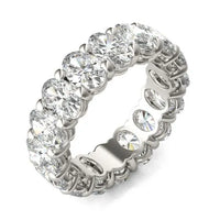 5 5/8 CTW Oval Lab Grown Diamond Couture Classic Eternity Ring 14K White Gold (G-VS)