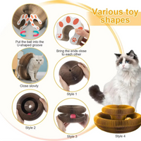 Magic Cat Scratch Toy with Ball – Round Corrugated Claw Board Toy - BIG FRENCHIES