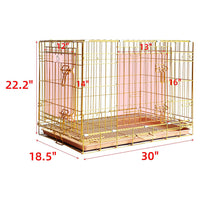 24-42" Collapsible Copper Gold Dog Crate GLD24-42