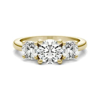 3 CTW AGI Certified Lab Grown Diamond (G-VS) Three Stone Engagement Ring in of 14K Gold