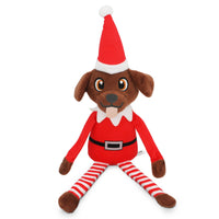 Pooch on a Perch – Christmas Elf Dog Toy with Squeaker & Crinkle Paper