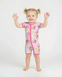 Softball Cherry Mom And Girl Matching Bamboo Shorty Zippy